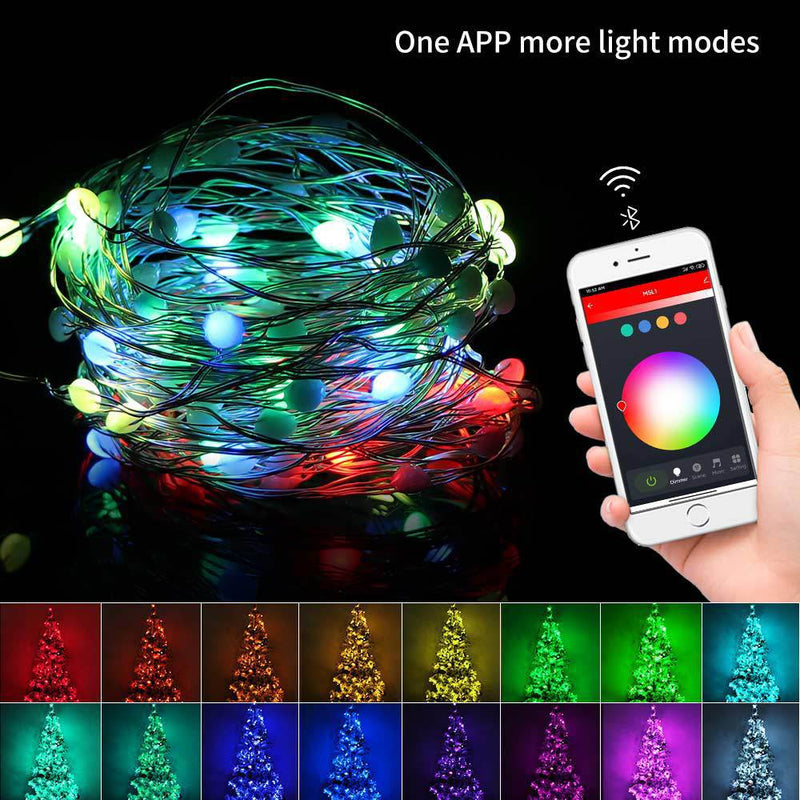 Smart LED String Lights Dancing With Music Sync Dreamcolor Fairy Lamp Garland For Home Christmas New Year's Decor Lighting