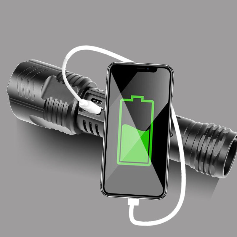 USB Zoom outdoor Lighting Glare Flashlight