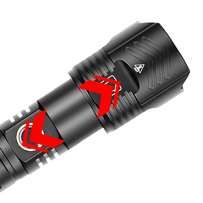 USB Zoom outdoor Lighting Glare Flashlight