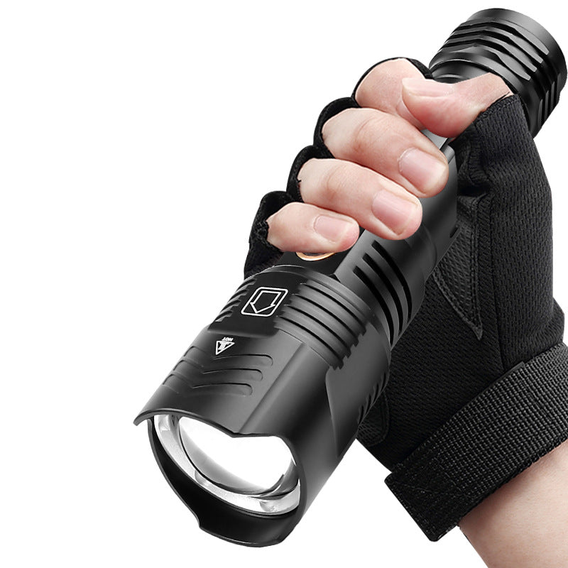 USB Zoom outdoor Lighting Glare Flashlight