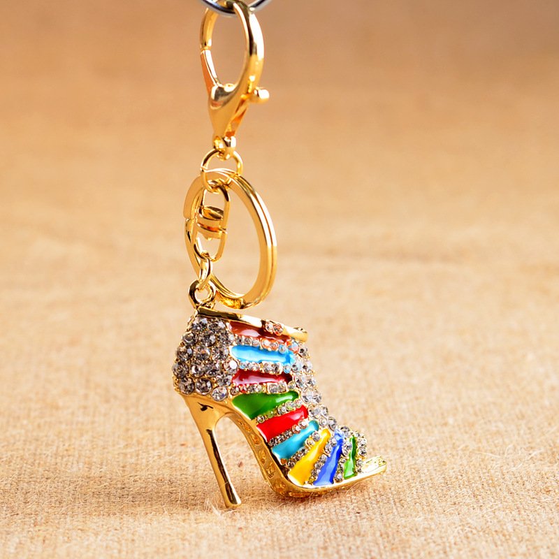 Crystal High Heel Shoes Keychain