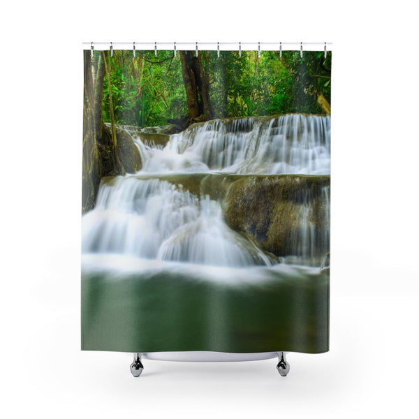 Fabric Shower Curtain , Nature Landscape