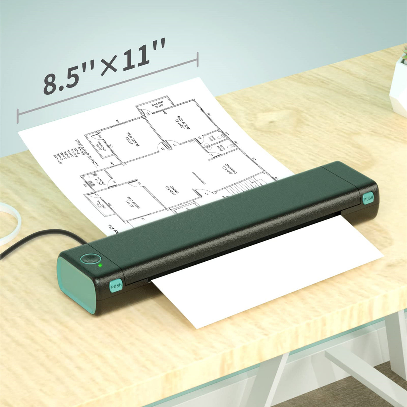 Portable Wireless For Travel, Bluetooth Thermal Printer.