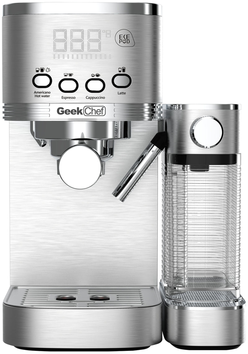 Geek Chef Espresso And Cappuccino Machine With Automatic Milk Frother,20Bar Espresso Maker For Home, For Cappuccino Or Latte,with ESE POD Filter, Stainless Steel, Gift For Coffee Lover Ban On Odjuma store