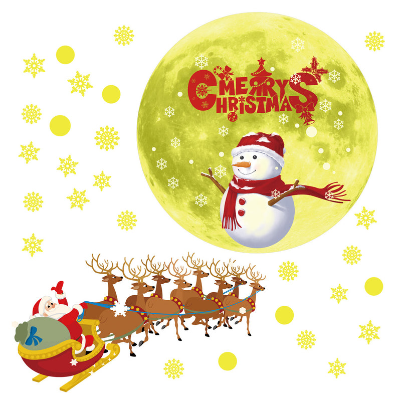 Luminous Moon Snowflake Christmas Wall Sticker