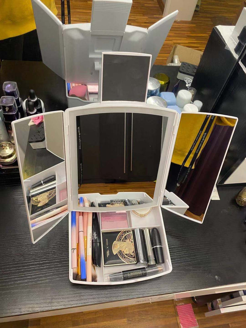 Tri-fold LED Makeup Mirror Touch